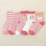 Kids Baby Girl Boy Cotton Socks 5 Pairs Set