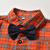 Boys Plaid Gentleman Formal 2pcs Suits