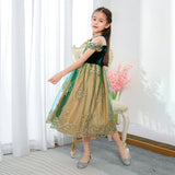 Kid Baby Girls Shoulder Princess Frozen Dress