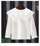 Baby Girls Long Sleeve T-shirt Collar Cotton Lace Top