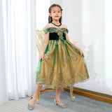 Kid Baby Girls Shoulder Princess Frozen Dress