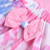 Kid Baby Girls Tie-dye Long Sleeves Hoop 3 Pcs Sets