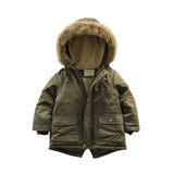 Kid Baby Boys Cotton-padded Jacket Cashmere Thickened Winter Coats