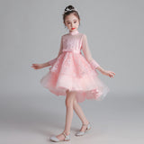 Girl Princess Girl Fluffy Yarn Korean Long Sleeve Dress 3-12 Years