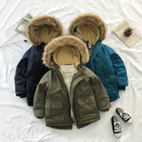 Kid Baby Boys Cotton-padded Jacket Cashmere Thickened Winter Coats