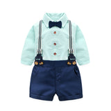Baby Boy Vertical Stripe Long Sleeved 2 Pcs suits