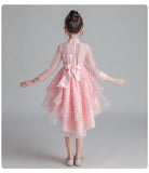 Girl Princess Girl Fluffy Yarn Korean Long Sleeve Dress 3-12 Years