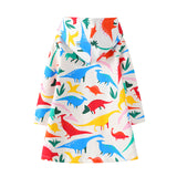 Kid Baby Girls Hooded Animals Print Fashion Cotton Dinosaurs Dresses