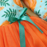 Toddler Girls Halloween Pumpkin Printed Mesh Tutu Dress