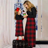 Family Matching Mommy and Me Long-sleeve Plaid Stitching Dress