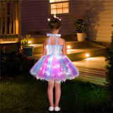 Kid Baby Girls Shiny Unicorn Tutu With Headwear LED Light Sequined Dresses