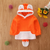 6M-4Y Baby Boy Girl Plus Velvet Cute Fox Pullover Plush Coats Top