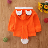 6M-4Y Baby Boy Girl Plus Velvet Cute Fox Pullover Plush Coats Top