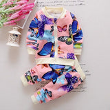 Toddler Baby Girls Casual Butterfly 2 Pcs Outfits