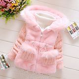 Girl Cotton Padded Wintereep Warm Thick Hooded Zipper Outerwear 1-5Years