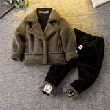 Kids Winter Jackets Thickening Warm Cashmere Fake Fur Coat for Boys Girls