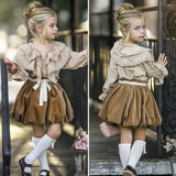 Girl Party Autumn Long Sleeve Ruffle 2 Pcs Outfits 1-6 Years