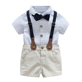 Summer Kid Baby Boys Birthday Gentlemen Suit Short Sets 4pcs