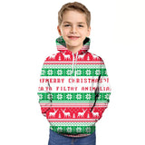 Kids Boy Christmas T shirt Cartoon Hoodie Santa Reindeer 3D Printed Sweatshirt