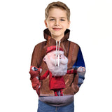 Kids Boy Christmas T shirt Cartoon Hoodie Santa Reindeer 3D Printed Sweatshirt