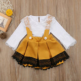 Kid Baby Girl Lace Bow Princess Party Skirt Dress 2 Pcs Sets Outfit 0-2 Years