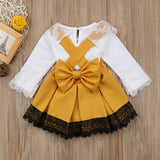 Kid Baby Girl Lace Bow Princess Party Skirt Dress 2 Pcs Sets Outfit 0-2 Years