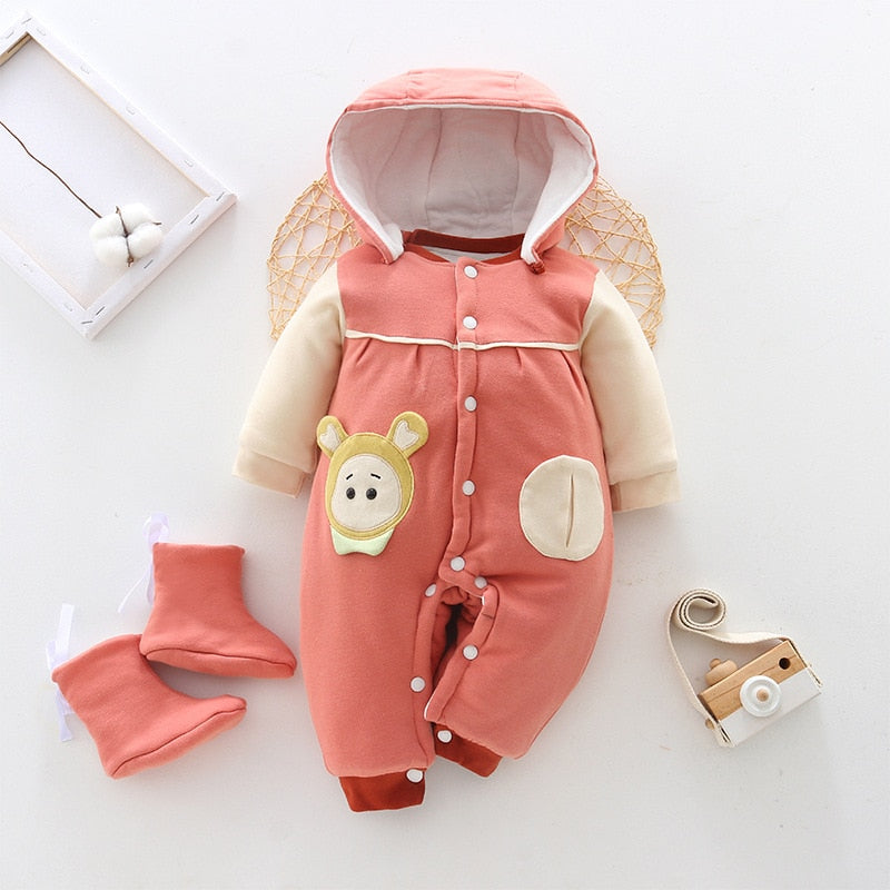 Baby Winter Jumpsuit Overalls Thick Warm Baby Rompers