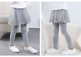 Girls Cotton Leggings Skirt-pants Slim Trousers