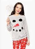 Autumn Winter Family Matching Printed  Snowman Long Sleeve Parent-child Shirt