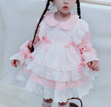 Toddler Kids Baby Girl Peter Pan Collar Lolita Little Girl Dresses 1-7 Years