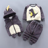 Baby Clothing Sets Casual Winter Cartoon Thick Warm 3Pcs Outfits