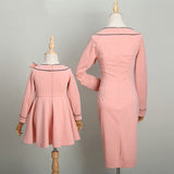 Mother Daughter Bow Pink Dress Family Matching Dress