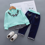 Baby Boy Girl Suit Fashionable Long Sleeve Ripped Sets 2 Pcs