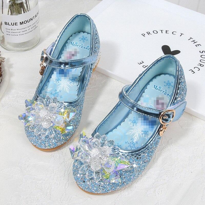 Girls Flowers Casual Glitter High-heeled Bow Shoes