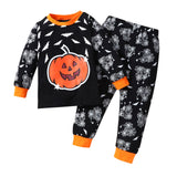 6M-5Y Baby Halloween Pumpkin Tops Stripe Outfits Set 2 Pcs