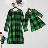 Family Matching Mother Daughter New Year Christmas Plaid Mini Dress