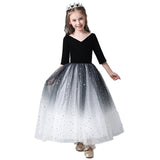 Kid Baby Girls Princess Gradient Host Piano Performance Catwalk  Evening Dress