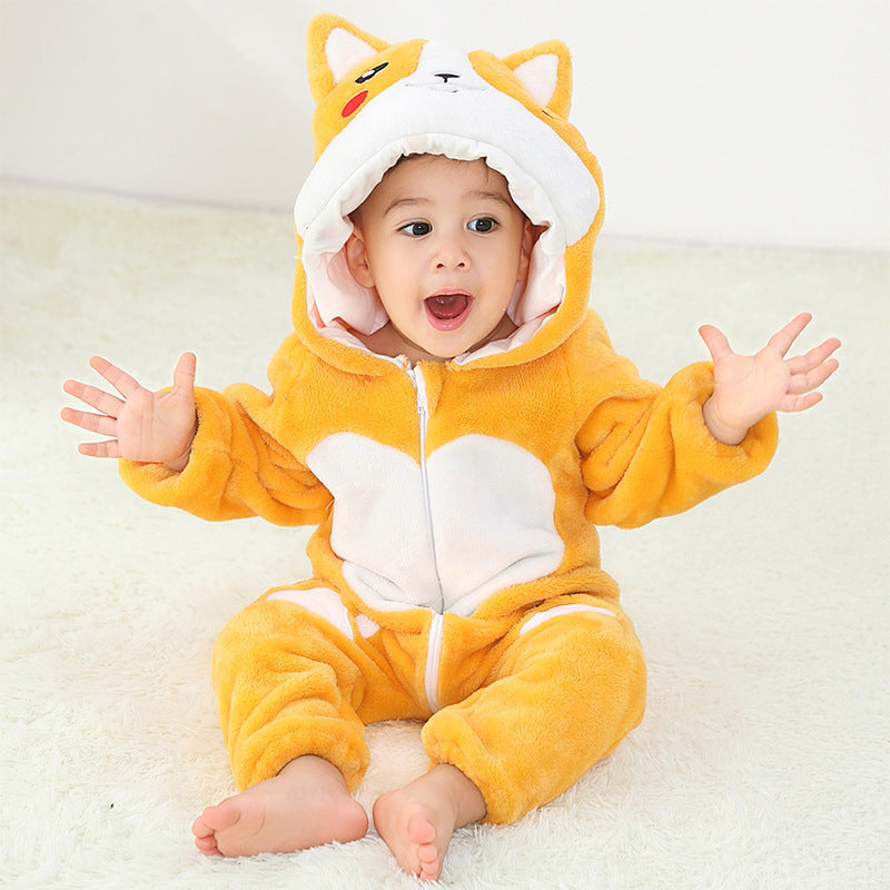 Baby Fleece Romper Cute Animal Pajamas