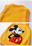 Kid Baby Boy Knit Vest Cartoon Round Neck Jacquard Sweater Pullover