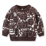 Kid Baby Boy Autumn Winter Loose Straight Shoulder Sweater