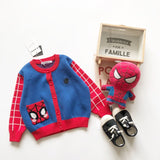 Kid Boy Cardigan Knit Single Breasted Cartoon Ins Winter Sweater