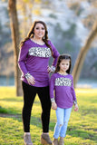 Family Matching Leopard Print Stitching Top Parent-child Shirts