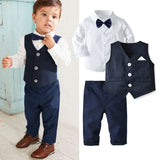 Long-sleeved Autumn Baby Boy Formal Set 4 Pcs suits