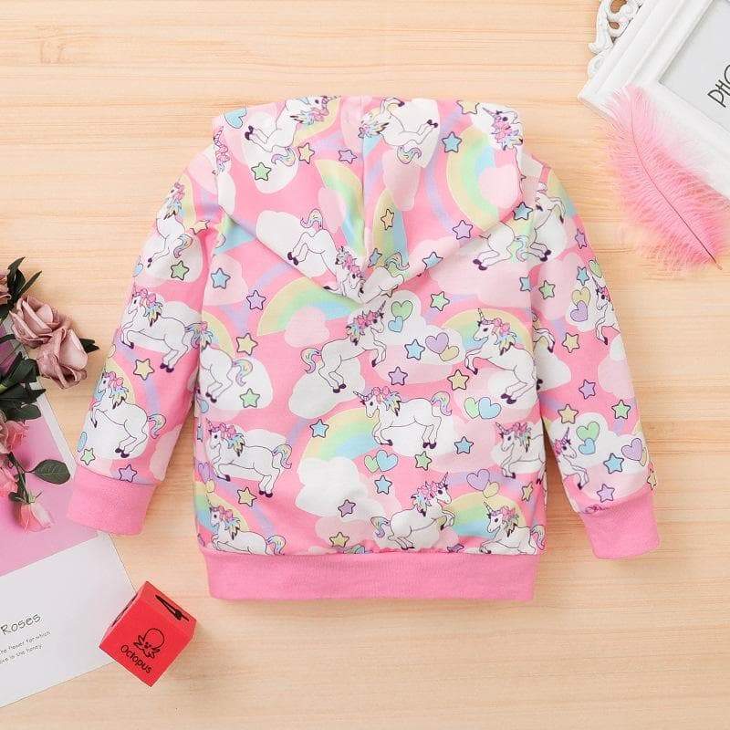 Baby Girl Unicorn Coat Hooded Cotton Jackets