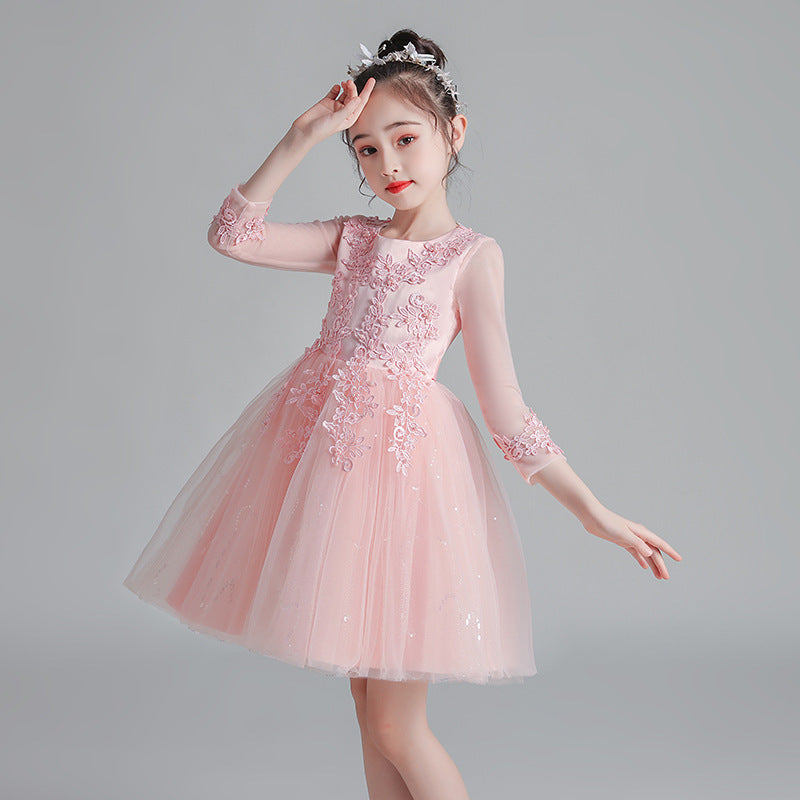Autumn Spring Kids Girl Princess Formal Pengant Dresses
