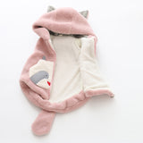 Baby Girl Hooded Cotton Wool Spring Winter Velvet Vest Coats