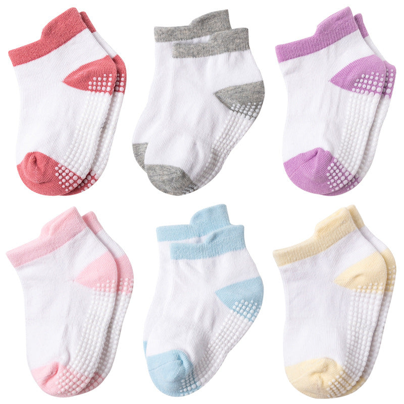 Baby Toddler Anti-slip Socks All Seasons Cotton Socks 6 Pack