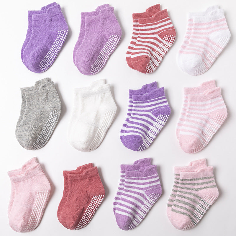 Baby Toddler Anti-slip Socks All Seasons Cotton Socks 6 Pack