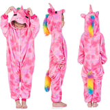 Kid Baby Girl Cartoon Animal One-piece Coral Velvet Thickened Pajamas