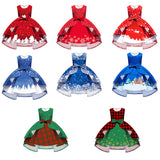 Kids Girl Snowflake Digital Printing Christmas Lovely Sleeveless Princess Dresses